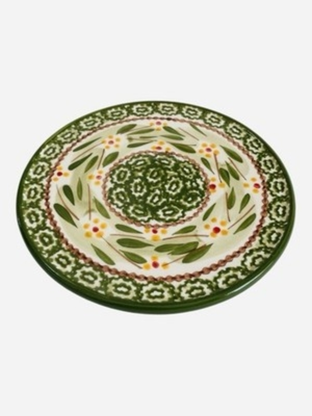 Temp-tations by Tara Old World Green Hand Painted Plate 7" VG